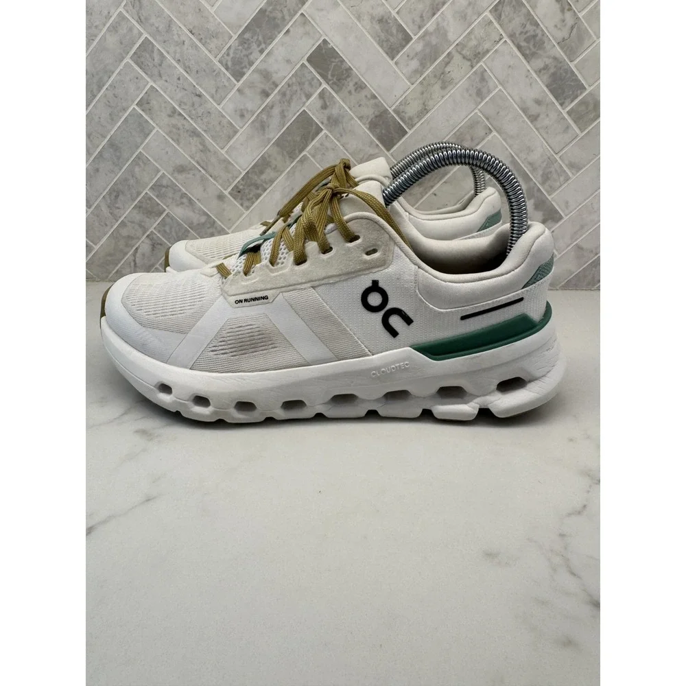 On Running Cloudrunner 2 Running Shoes Womens 8 Undyed Green Lace Up Sneakers
